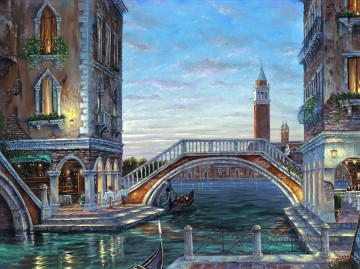 Soirée à Venezia Robert F cityscapes Peinture à l'huile